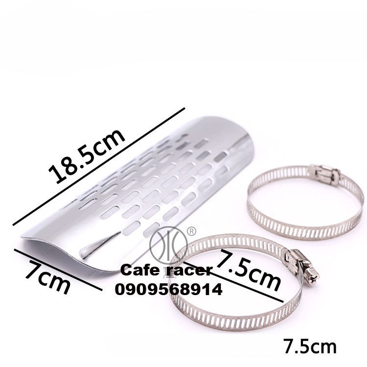 Ốp chụp pô chống nóng phỏng cho xe mô tô xe máy thép hợp kim