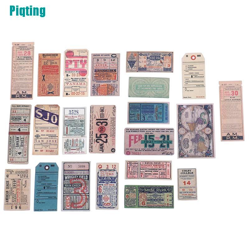 Gói 22 Miếng Dán Trang Trí Sổ Tay / Nhật Ký / Giấy Tờ Kiểu Vintage DIY