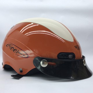 Nón bảo hiểm nửa đầu siêu đẹp - Hàng chính hãng - GRS A102T - Cam line trắng
