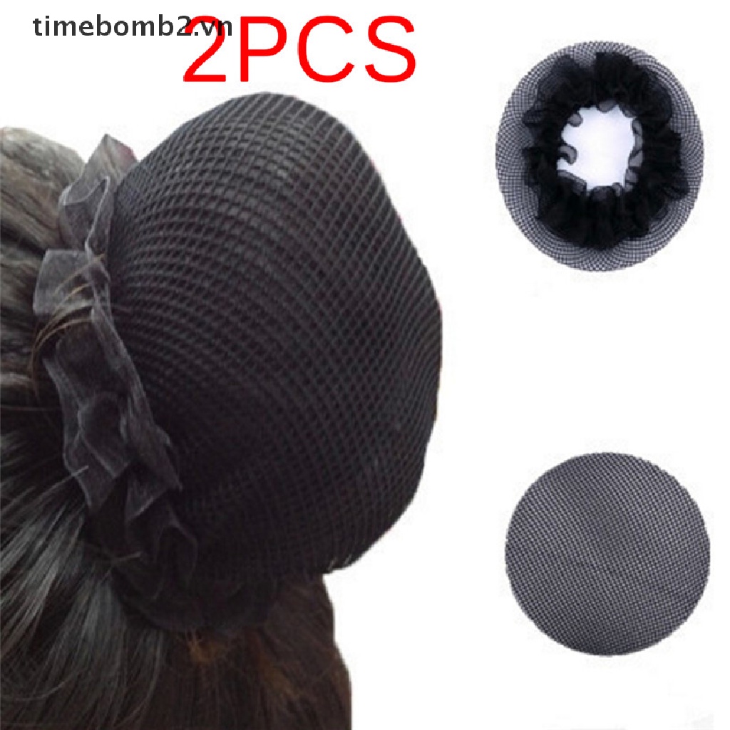 {Thời Trang} 2 Cái Búi Tóc Bằng Nylon Màu Đen Cho Nữ Múa Ba Lê