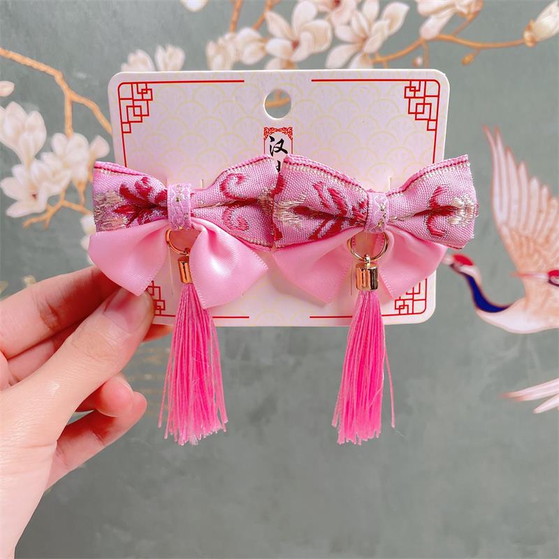 1 Cặp Trâm Cài Tóc Hình Nơ / Thỏ / Hoa Phong Cách Hán Phục Trung Hoa Dễ Thương Dành Cho Bé Gái