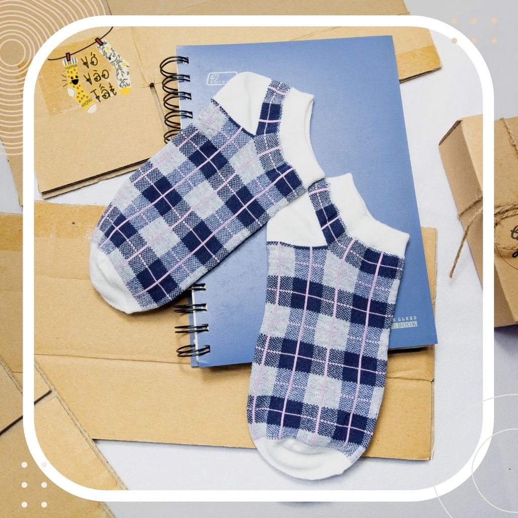 TẤT VỚ NỮ CỔ NGẮN XANH DƯƠNG ĐẬM