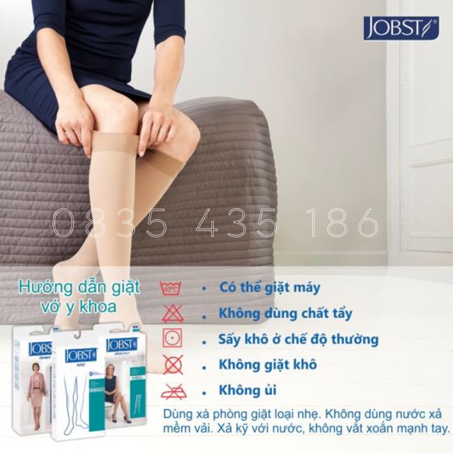 Vớ gối Jobst Opaque-Màu da-Hở ngón