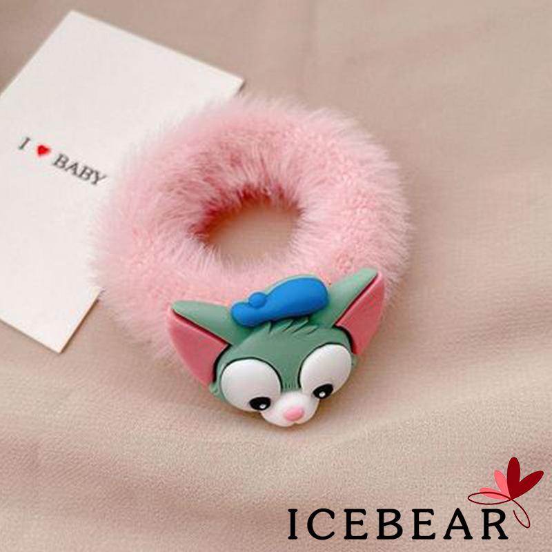 Dây buộc tóc co giãn hình đầu động vật dễ thương cho nữ