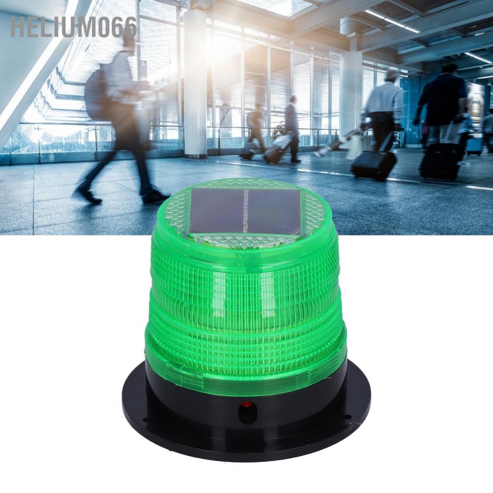 Helium066 LED Solar Power Warning Flashing Light Strobe with Magnetic Base for Construction Traffic (Green)