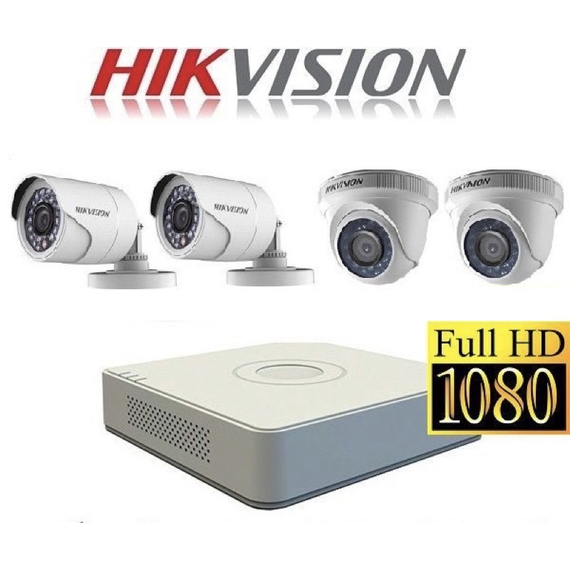 [GIÁ RẺ NHẤT]Combo Bộ kit 4 camera full HD 1080P 2.0MP + 1 đầu ghi hình 4 kênh Kbvision, Hikvision, Dahua, Hilook