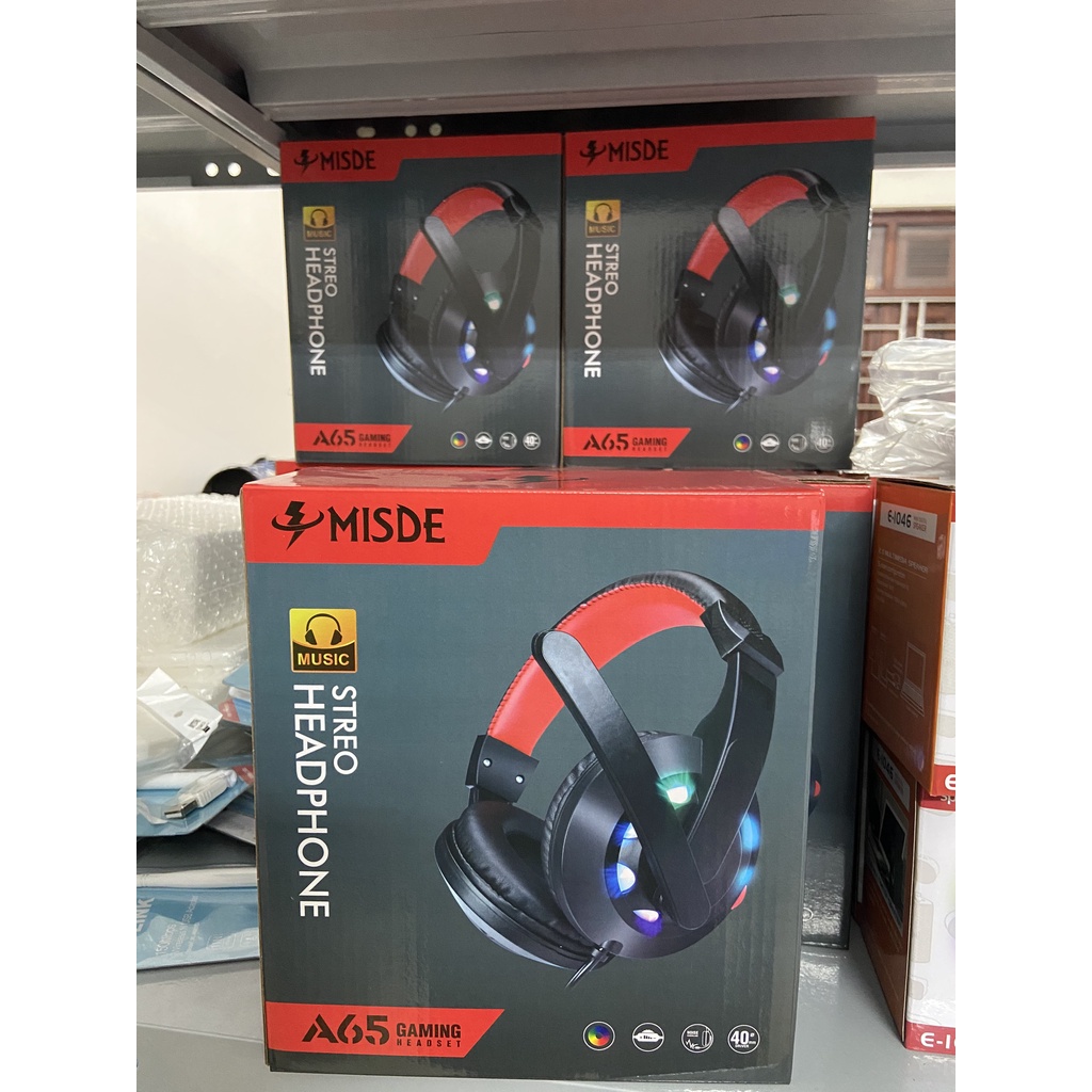 ❤️KeyyStore❤️ Tai nghe game thủ Dolby A65 Tích hợp Mic Tăng giảm âm lượng Jack 3.5 và Jack USB Led Tai Nghe Led Gaming