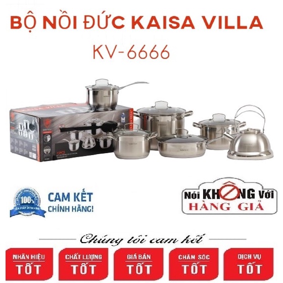 BỘ NỒI ĐỨC KAISA VILLA  GỒM 6 MÓN 12 CHI TIẾT ĐÁY 5 LỚP BẢO HÀNH 1 NĂM.