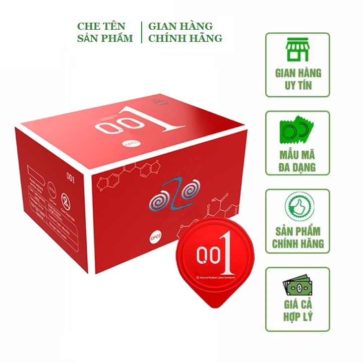 Bao cao su olo 001 siêu mỏng hộp 10 chiếc Nakisa an toàn chất lượng