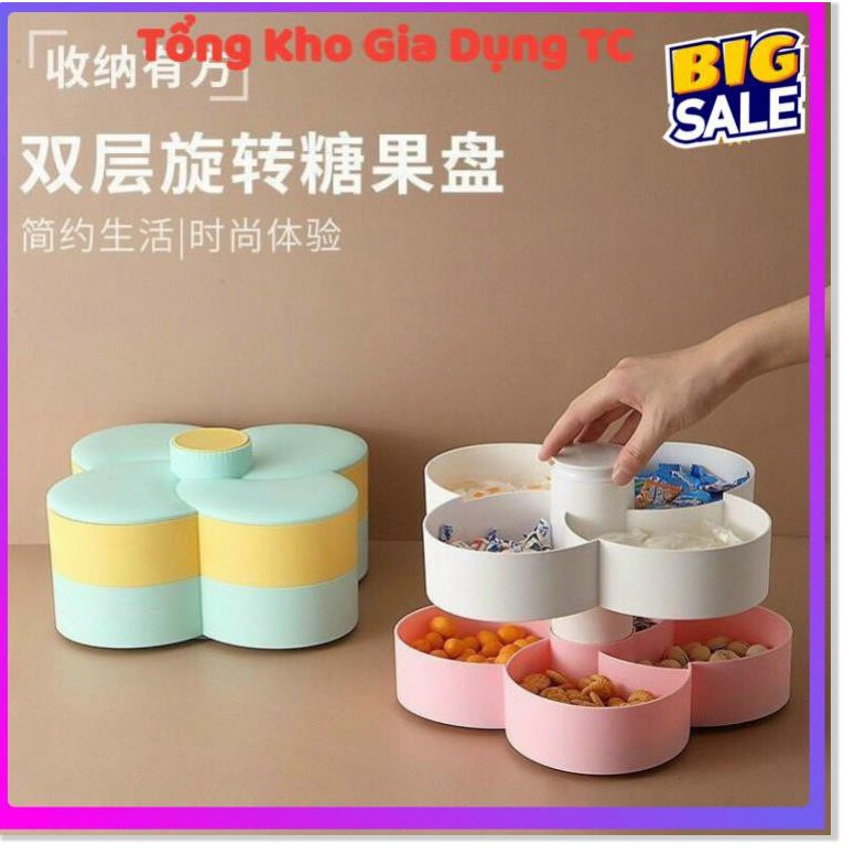 [Loại 6 cánh tự bung] Khay mứt tết đựng bánh kẹo chất liệu nhựa cao cấp kiểu dáng sang trọng