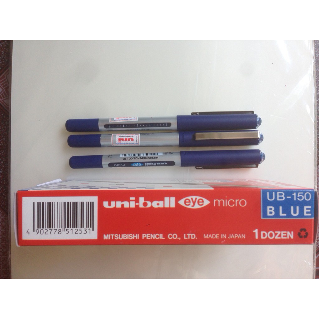 01 Bút lông kim Eye Micro 0.5 UB-150 xanh - Bút ký UB -150 chính hãng