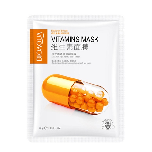 Mặt nạ viên Vitamin Mask Bioaqua Cấp ẩm Se khít Lỗ chân lông Giảm thâm Kiềm dầu | BigBuy360 - bigbuy360.vn