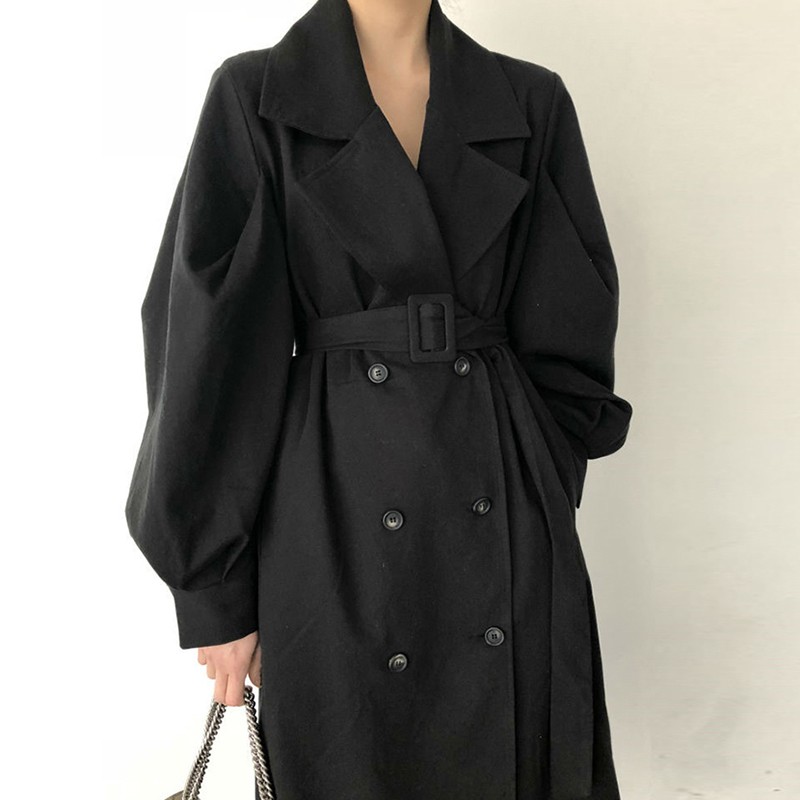 Áo Trench Coat Dáng Dài Hàn Quốc Áo Khoác Kaki Nữ Công Sở Jacket Blazer Cổ V Kèm Thắt Lưng Có Nút Big Size Cao Cấp