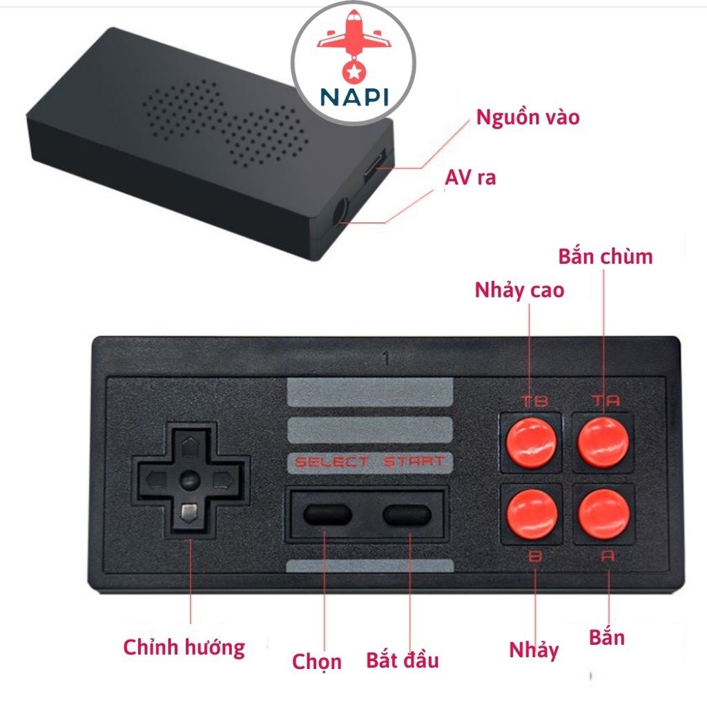 Máy chơi game không dây Extreme 620 trò chơi điện tử 2 người chơi 4 nút NES