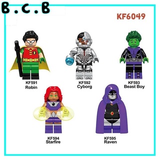 Đồ chơi lắp ráp minifigures và mini lego nhân vật trong phim Marvels/ DC/ Avengers hoạt hình Teen Titans KF6049