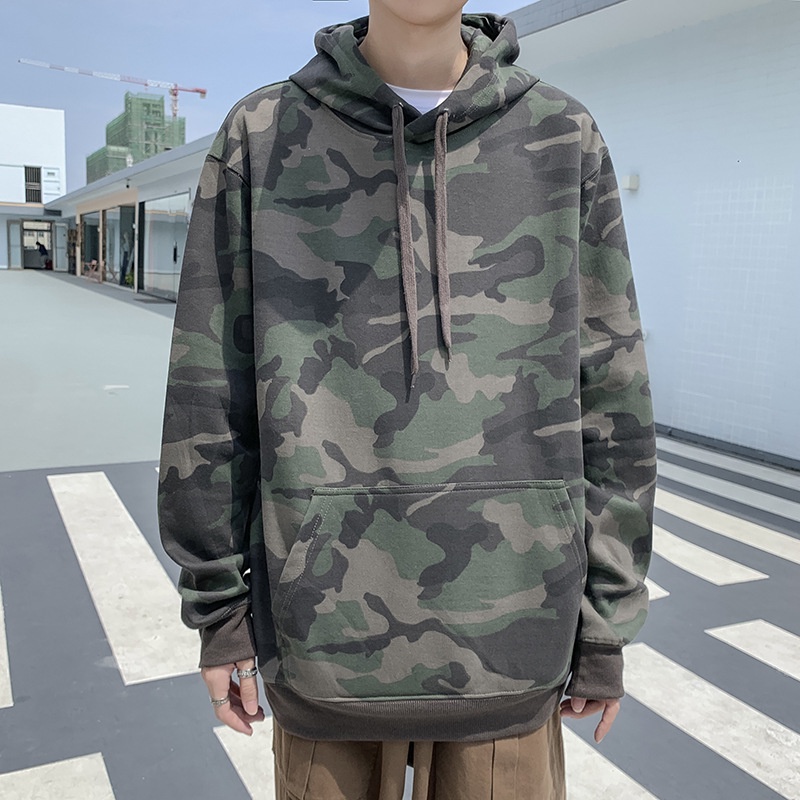 Áo hoodie IELGY họa tiết quân đội phong cách Harajuku cổ điển thời trang cho nam