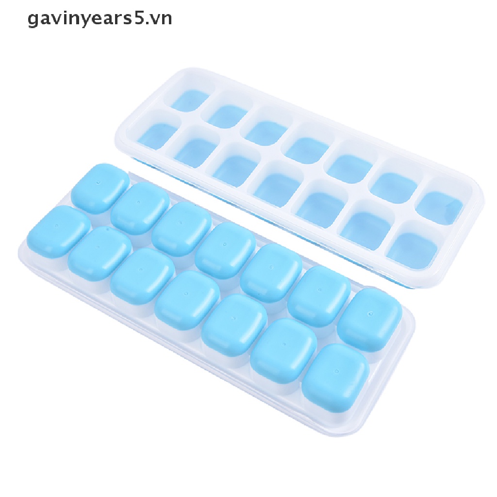 Khay Làm Đá / Thạch Có Nắp Bằng Silicone