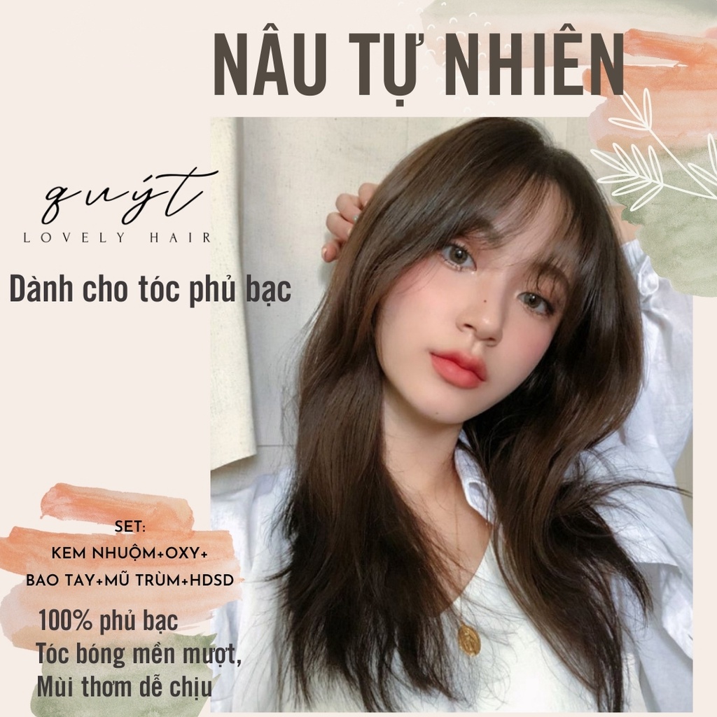 thuốc nhuộm tóc NÂU TỰ NHIÊN-PHỦ BẠC- SIÊU MỀN MƯỢT