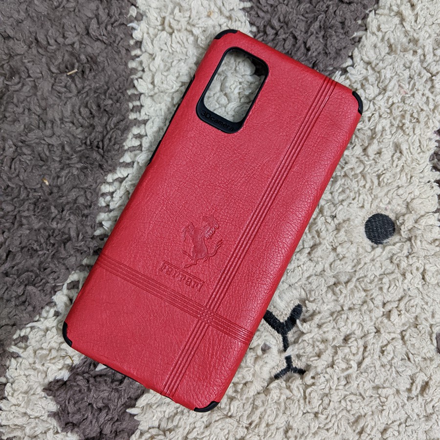 Ốp lưng chống sốc giả da Galaxy A51 kèm kính full màn hình