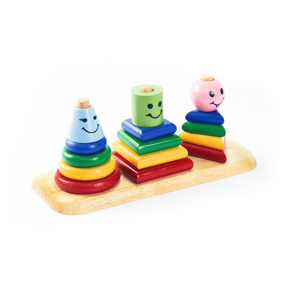 Đồ chơi gỗ Bộ xếp hình 3 trụWinwintoys 62072
