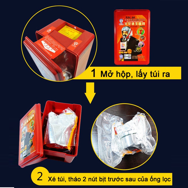 Bộ mặt nạ và thảm phòng cháy chữa cháy chăn dập lửa chống cháy