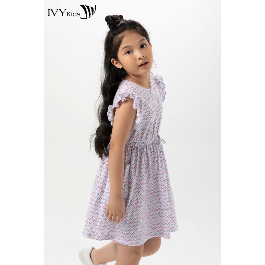 Đầm thun tay hến bé gái IVY moda MS 42G1324