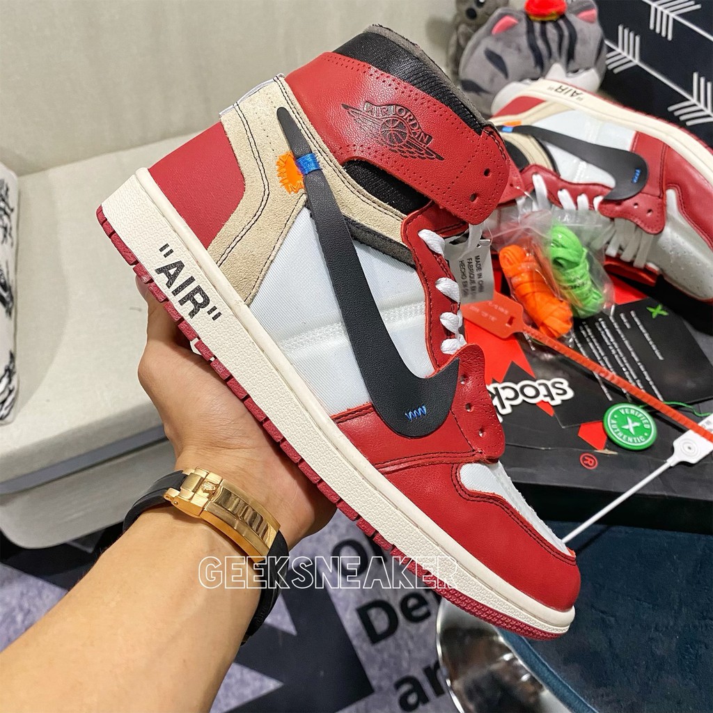 [GeekSneaker] Giày Jordan 1 High Chicago x OFF WHITE - HỖ TRỢ ĐỔI TRẢ TRONG 15 NGÀY !