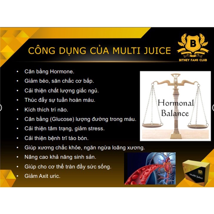 Nước ép Multi Juice giải pháp cho sức khỏe sinh lý nam nữ , tăng sức đề kháng, thông mạch- 10 gói