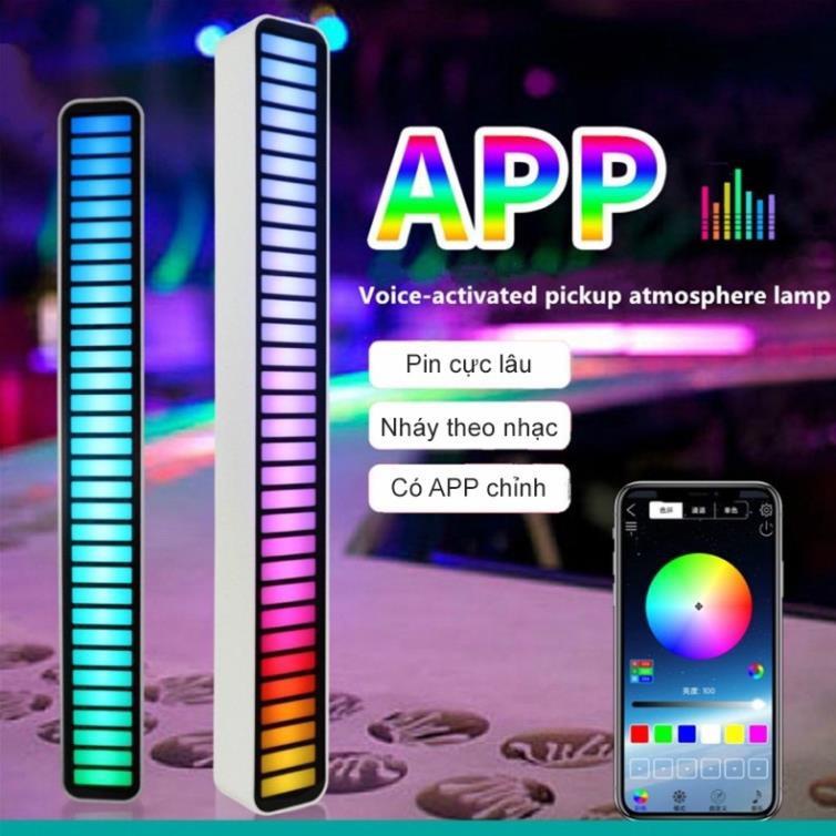 Đèn led RGB 16 triệu màu trang trí phòng cảm biến âm thanh nháy theo nhạc có APP điều chỉnh nhiều chế độ thanh led RGB