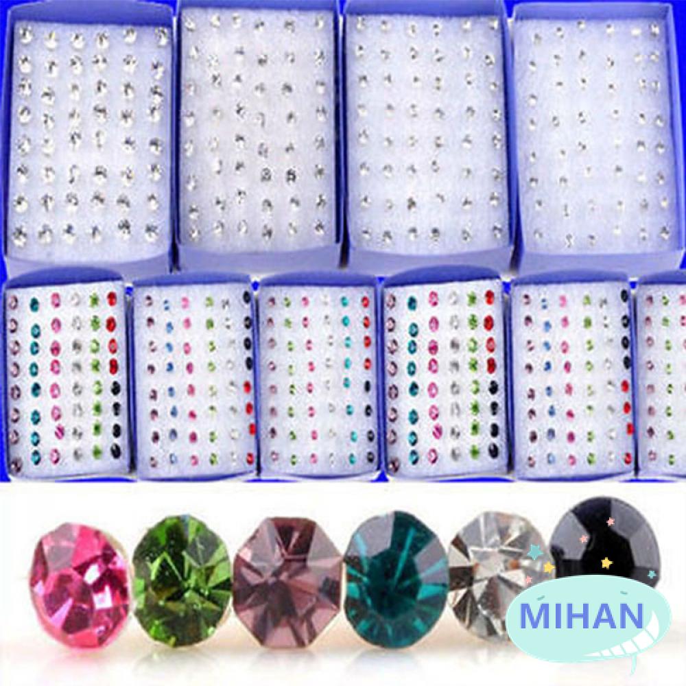 (Hàng Mới Về) Bộ 20 / 40 Đôi Bông Tai Đính Đá Thời Trang Cho Nữ Mihan1
