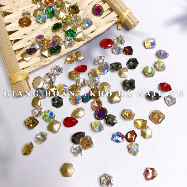 Set Đá Khối Nail Chân Vàng Mix Nhiều Màu Trang Trí Móng ANGELICA SDK1.5K-100