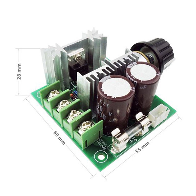 DC 10A 12V 24V 30V 40V 13KHZ Bộ điều chỉnh tốc độ động cơ tự động PWM DC Công tắc điều khiển tốc độ