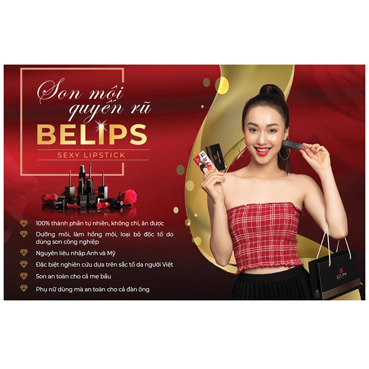 Son Môi Siêu Mướt Mềm Mịn Môi Belips Sexy Lipstick An Toàn Cho Cả Bà Bầu - NEDEVI Chính Hãng