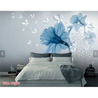 Tranh dán tường hoa 3d trang trí phòng ngủ