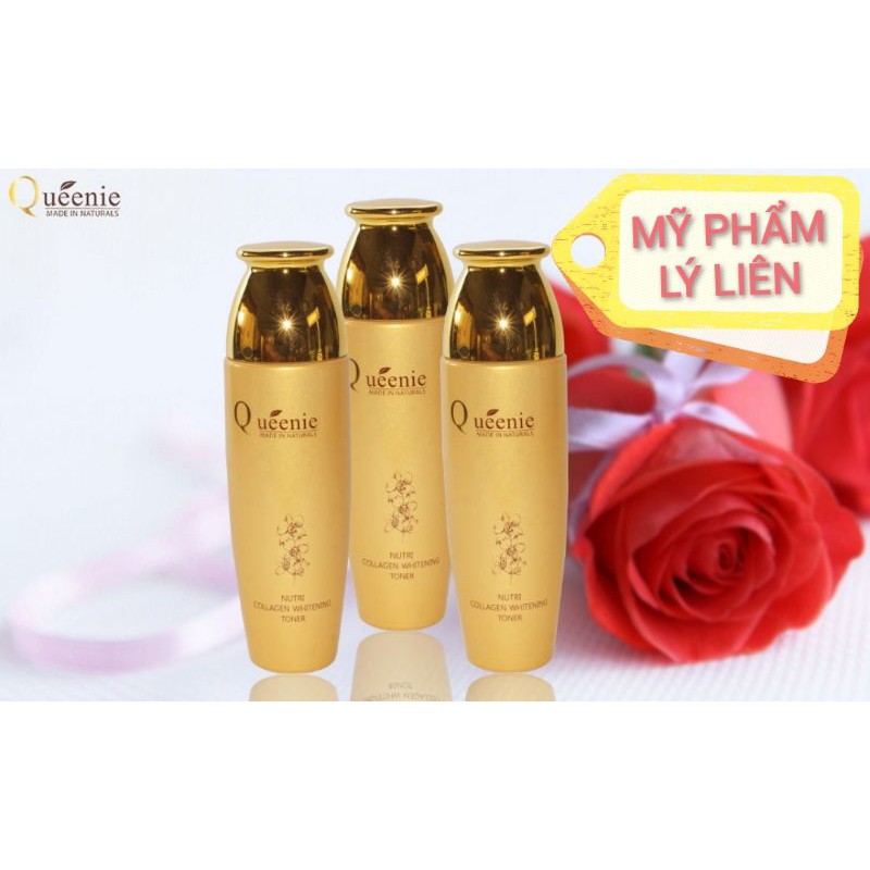 Nước hoa hồng QUEENIE dưỡng trắng da bổ sung collagen 150ml - Mỹ phẩm Hàn Quốc