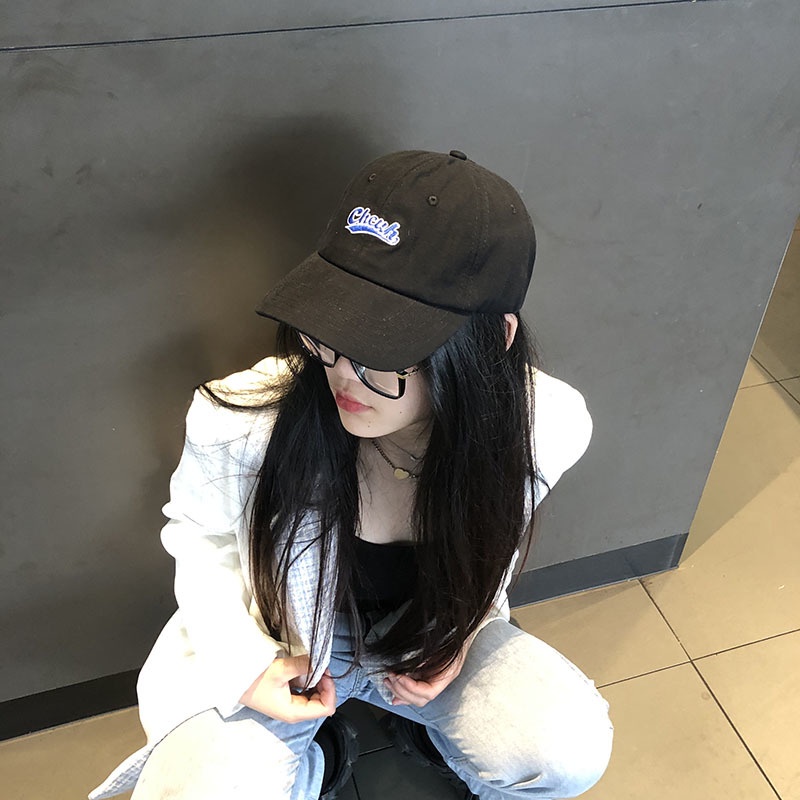 Mũ Lưỡi Trai Mềm In Chữ Phong Cách Retro