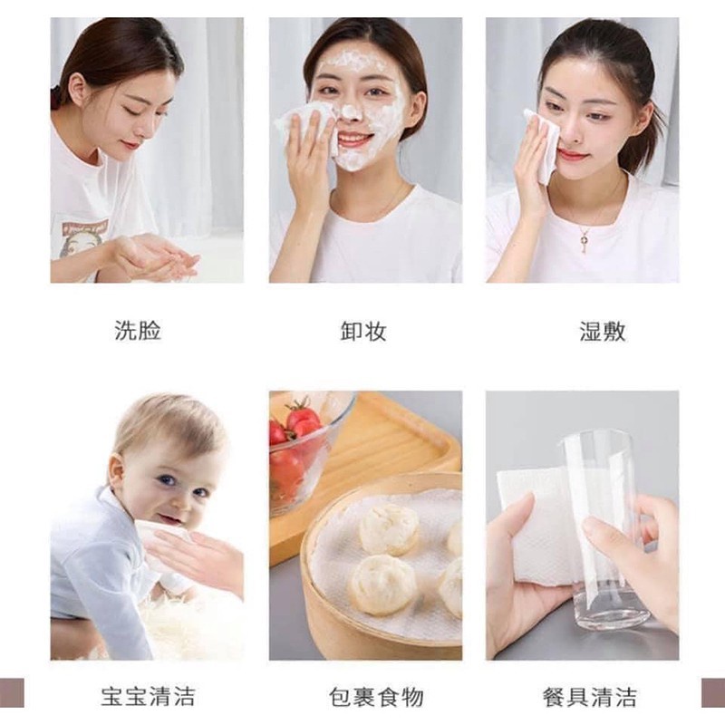 Giấy Lau Mặt Cotton Dùng 1 Lần, Khăn Mặt Khô Cuộn Giấy Tẩy Trang Lau Khô, Lau Ướt