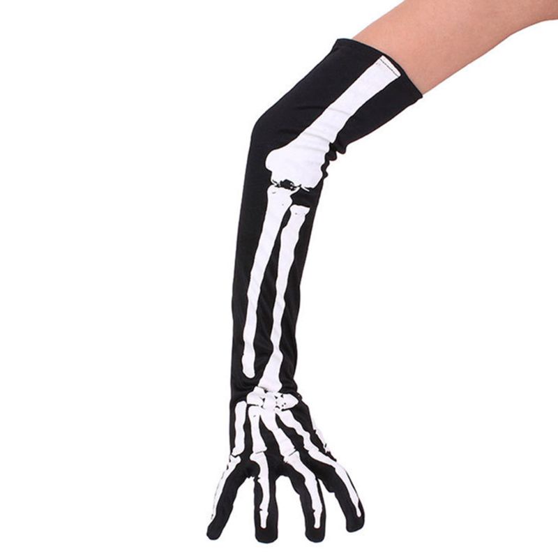Tất Cao Ngang Đùi Hình Bộ Xương Hóa Trang Halloween Cho Nữ