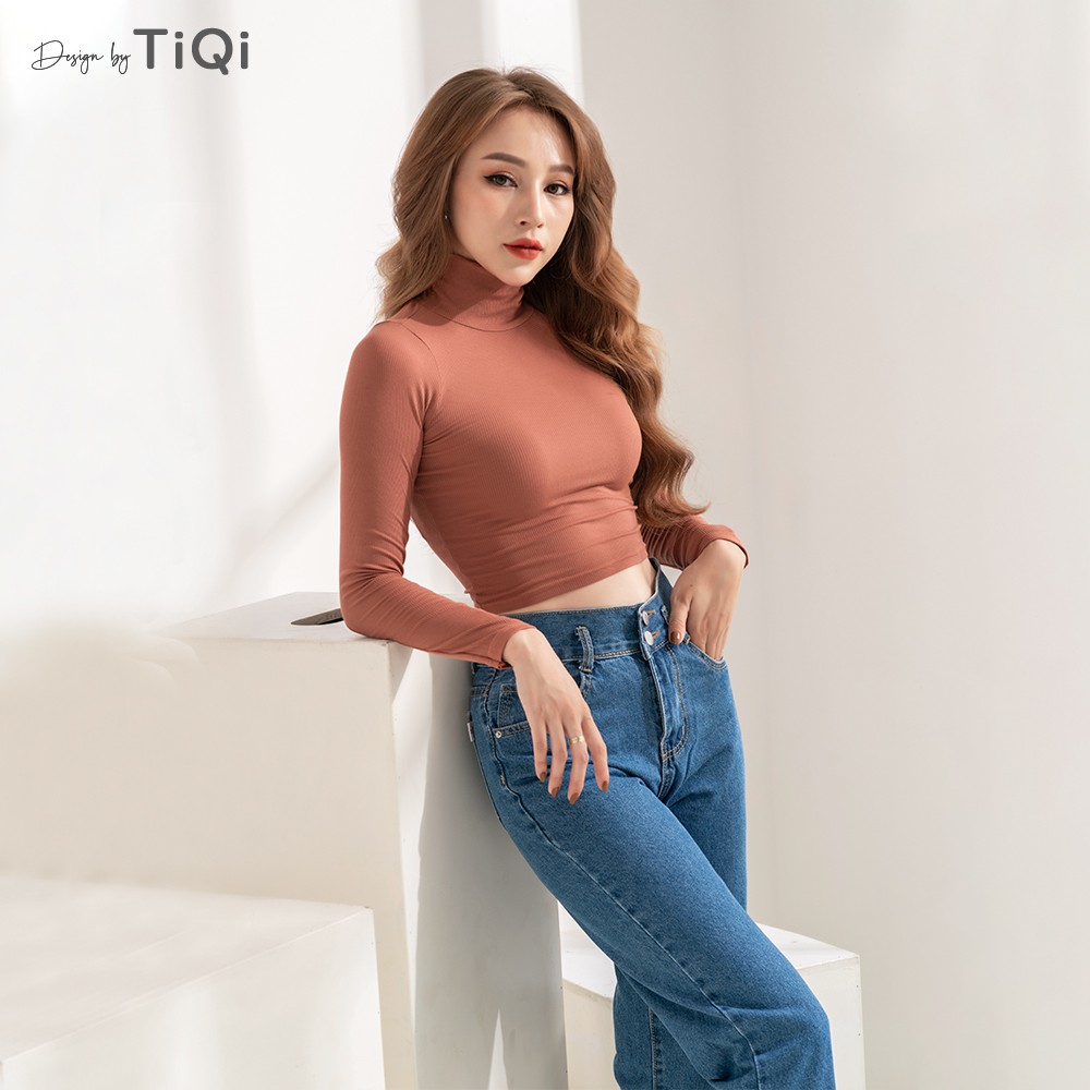Quần Jean baggy Nữ Lưng Cao 2 Nút Tôn Dáng TiQi Jeans B1-193