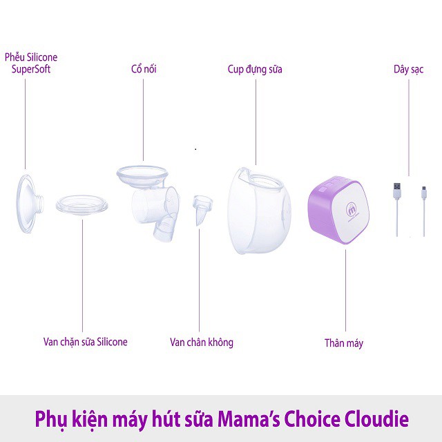 Van chân không cho máy hút sữa không dây Mama's Choice Cloudie