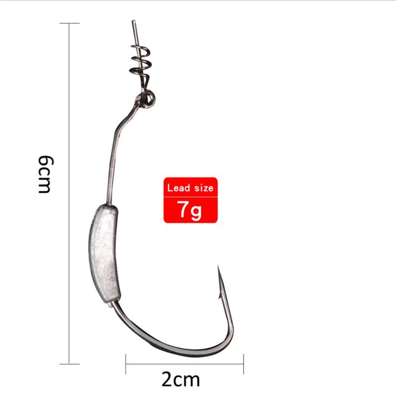 Bộ 1 Móc Câu Cá Bằng Thép Carbon Không Gỉ Mạ Bề Mặt Cứng，2g/3g/5g/7g/9g