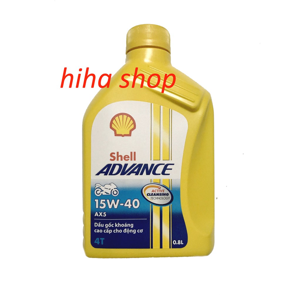 Dầu nhớt xe số 0.8-1L Shell Advance AX5 4T 15W40 - nhớt xe máy