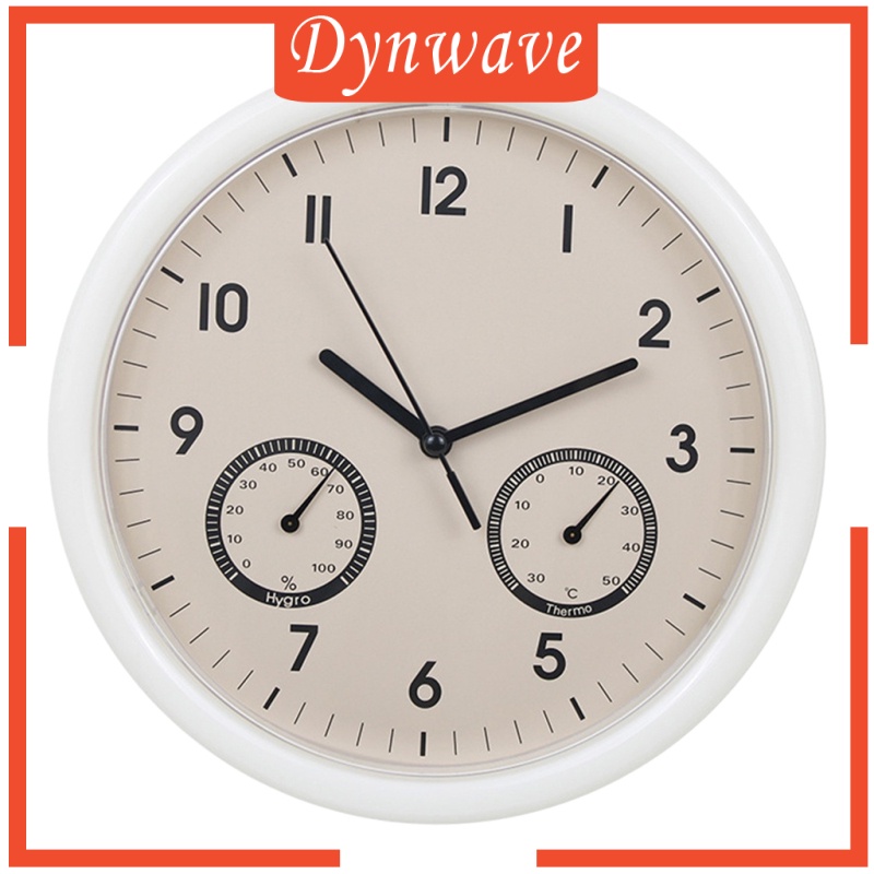 [DYNWAVE]Wall Clock Temperature and Humidity Display for Kitchen Bedroom Decor