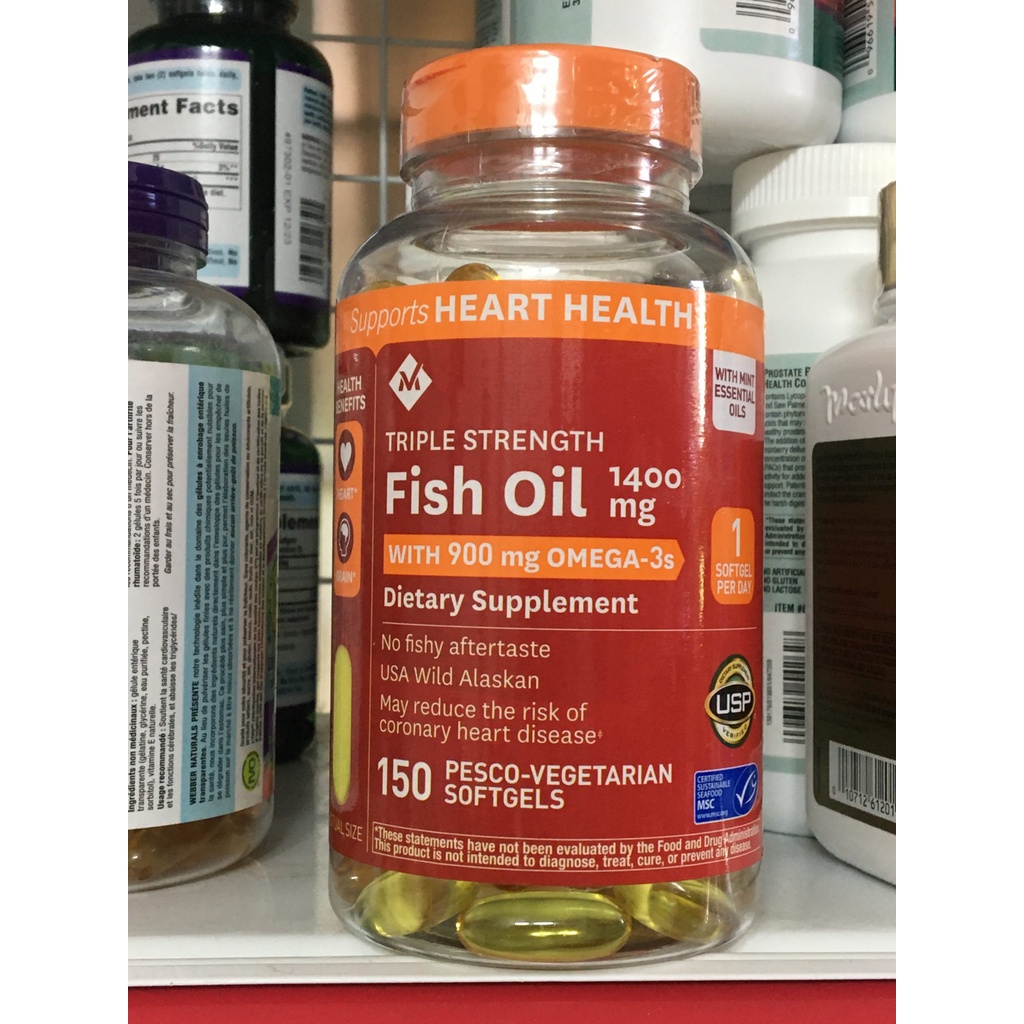 Dầu cá Member's Mark Triple Strength Fish Oil 1400mg 150 Softgels