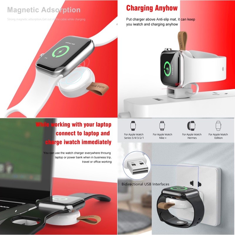 Bộ đế sạc không dây cho đồng hồ thông minh, Apple Watch Series 5/ 4/ 3/ 2/ 1 - XDL-WA04