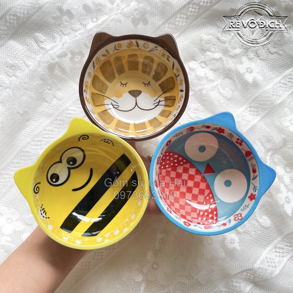 Bộ Chén Dĩa Sứ Bát Ăn Cơm Đĩa Sứ Dễ Thương Cute Bát, Bát dặm decor cực đẹp cho bé