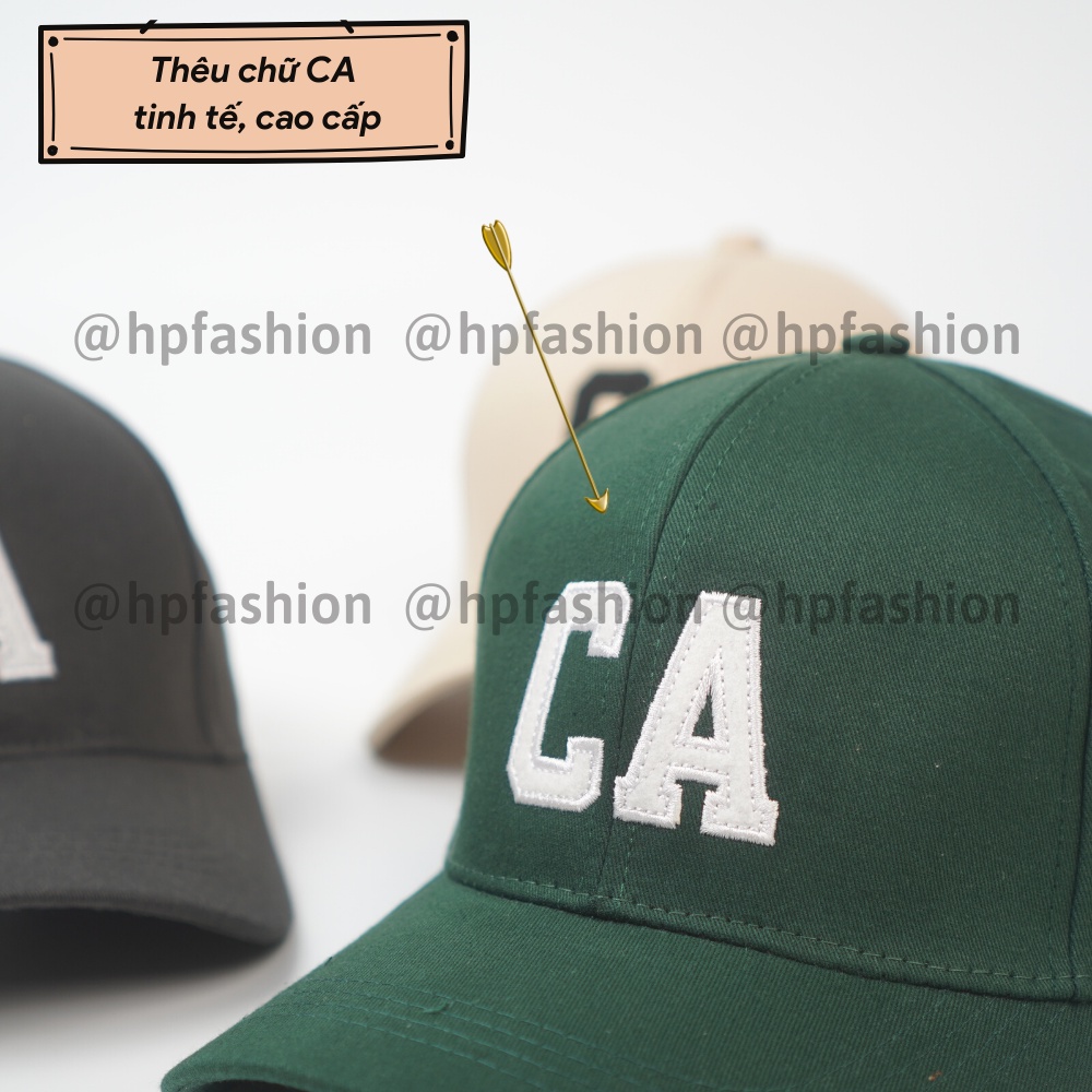 Mũ lưỡi trai ❤️ Nón kết thêu hình chữ CA chất kaki cao cấp form unisex nam nữ N74 - Happy Style