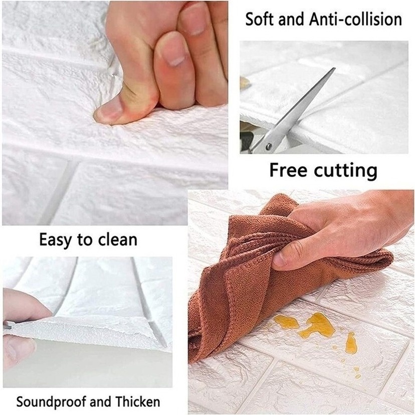 Giấy dán tường họa tiết đá hoa cương 3D tự dính chống thấm nước trang trí phòng trẻ em