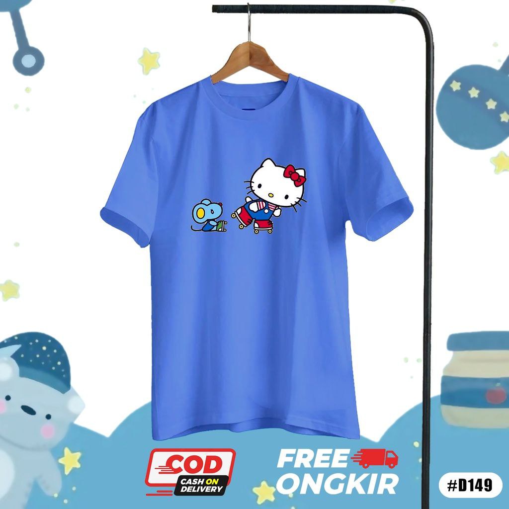 Áo Thun Dáng Rộng In Hình Mèo HELLO KITTY / Bò Sữa Thời Trang Cho Bé Trai Và Gái