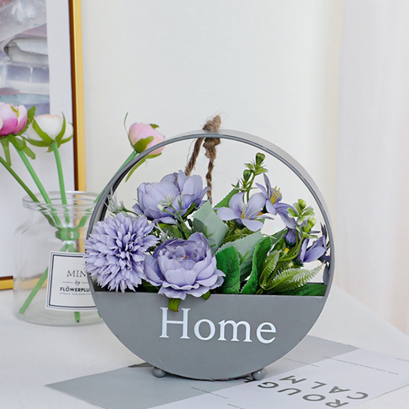 Chậu Trồng Cây Treo Trần Nhà Hình Bán Nguyệt Bằng Kim Loại Có Dây Thừng